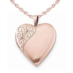 Rose Gold Plated Floral Heart Photo Locket
