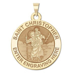 Personalized Saint Christopher Round Religious Medal