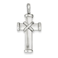 14K White Gold Latin Ringed-Arm Cross Pendant
