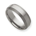Tungsten Beveled Edge Approx. 0.31 Inch Brushed and Polished Wedding Band