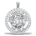 Saint Francis Of Assisi Cz Round Medal
