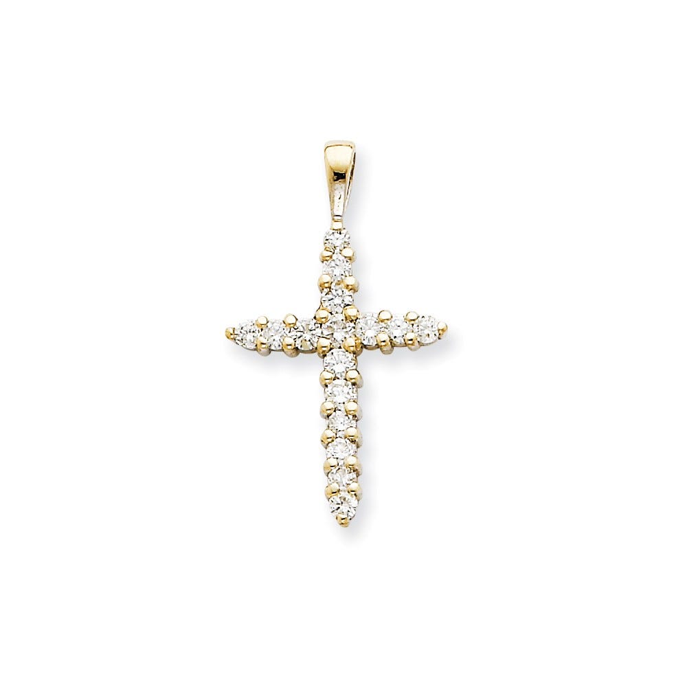 14K White Gold Vs Diamond Cross