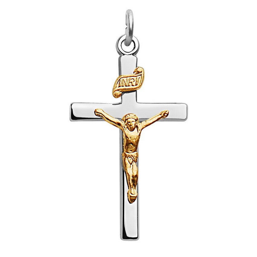 Two Tone Crucifix Pendant