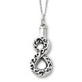 Antiqued Infinity Remembrance Cremation Ash Holder with 18 Inch Chain