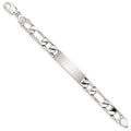 Custom Engraved Sterling Silver Men's Figaro Link ID Bracelet