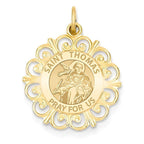 Saint Thomas Aquinas Round Filigree Religious Medal