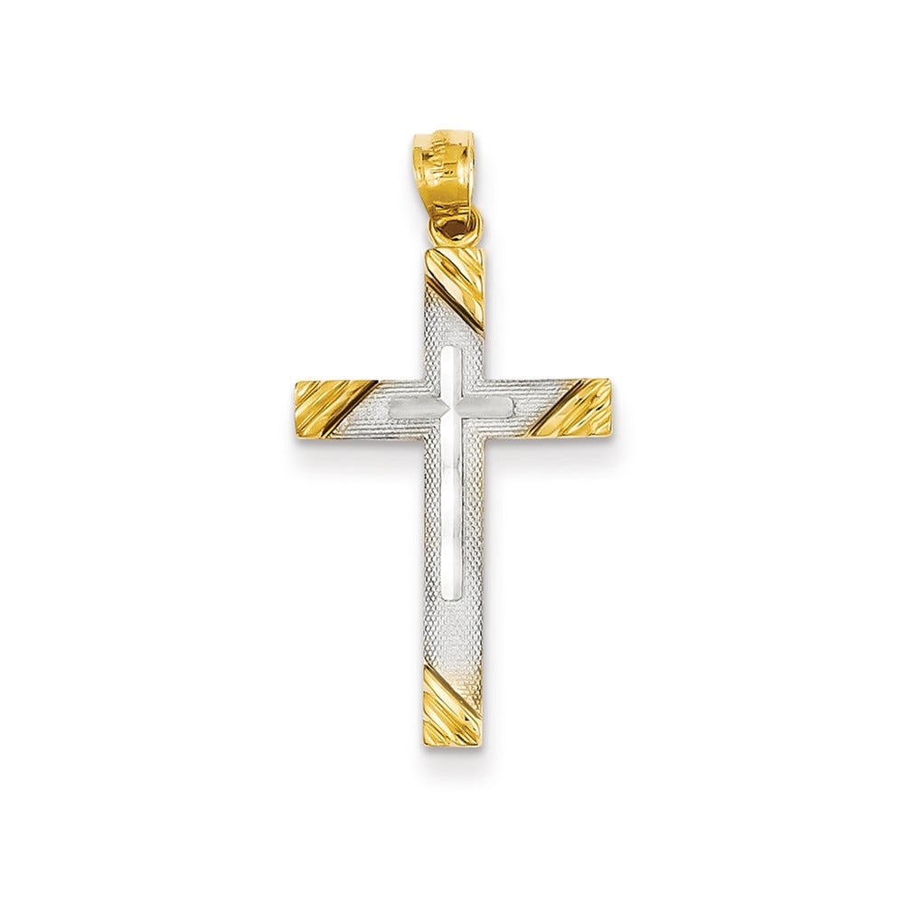 Rhodium Plated Cross Pendant