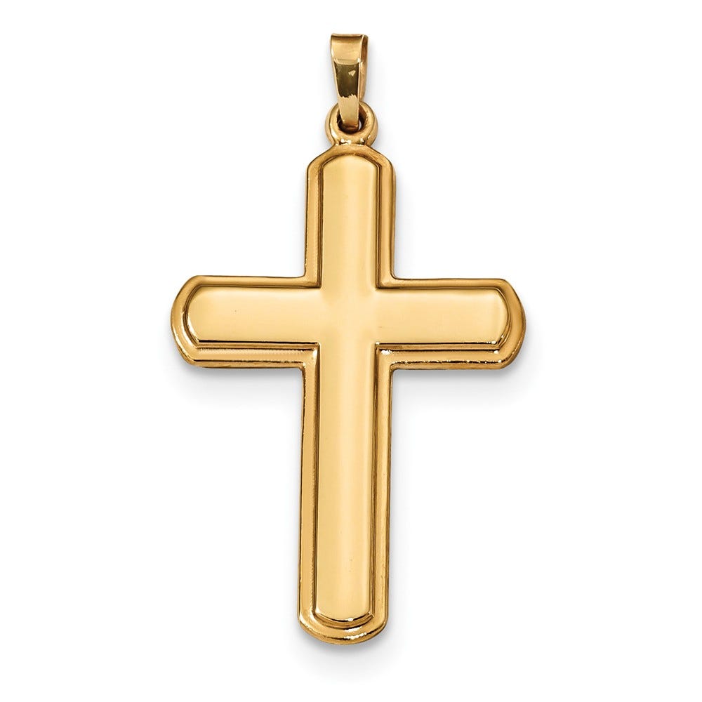 14K Yellow Gold Polished Latin Cross Pendant