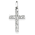 14K White Gold Diamond Small Cross Pendant