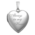 14K White Gold Always In My Heart Photo Locket