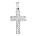 Sterling Silver Rhodium Plated Hollow Latin Cross Pendant