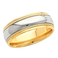 14K Two-Tone Gold Flared Edge Approx. 0.24 Inch Wedding Band
