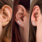 Pair of Script Word Earrings