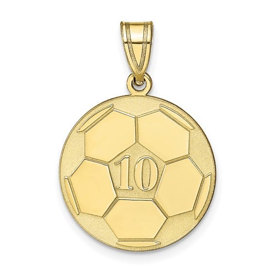 Custom Soccer Charm or Pendant with Number