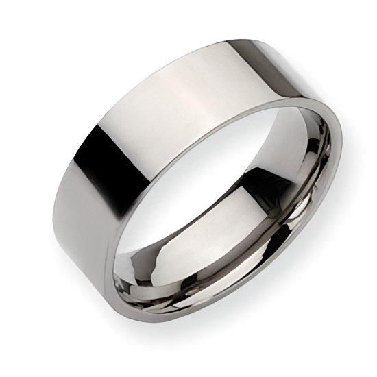 Titanium Polished Flat Approx. 0.31 Inch Wedding Band