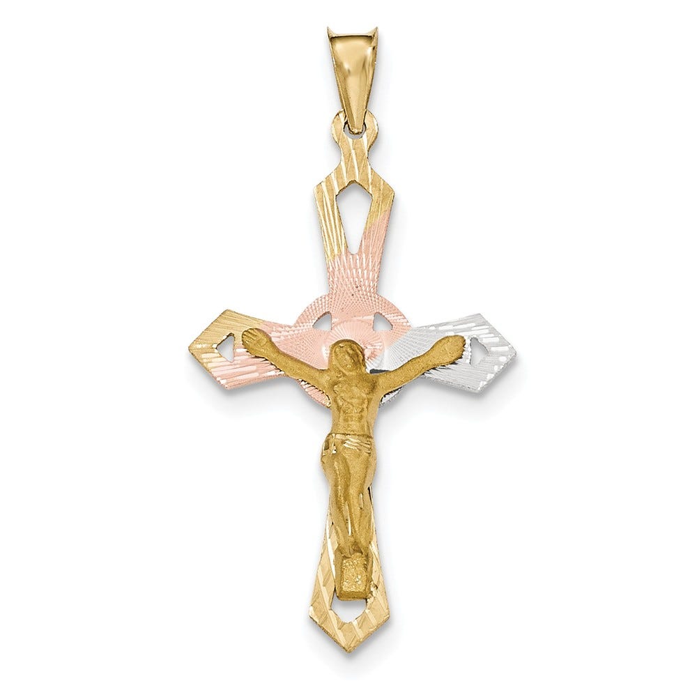 Rhodium Crucifix Cross Pendant