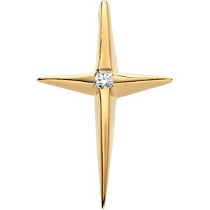 Starburst Cross Pendant With Diamond