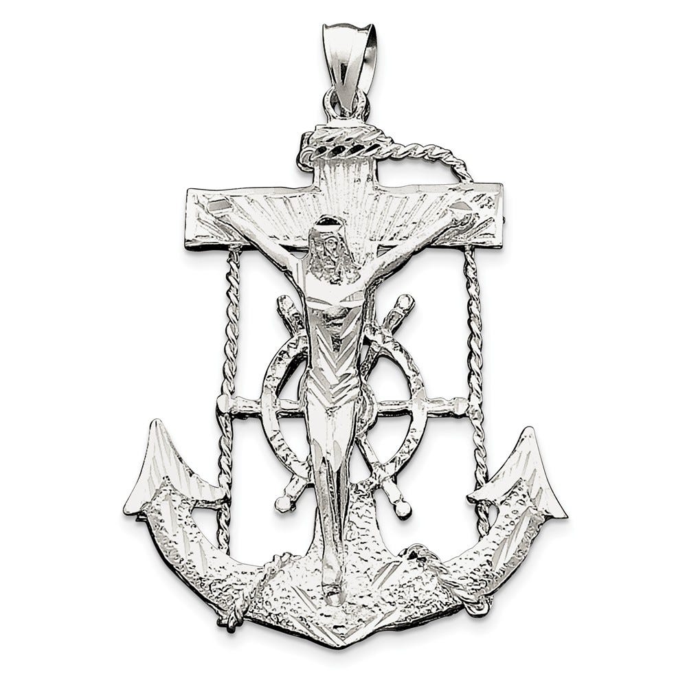 Sterling Silver Mariner Crucifix Pendant