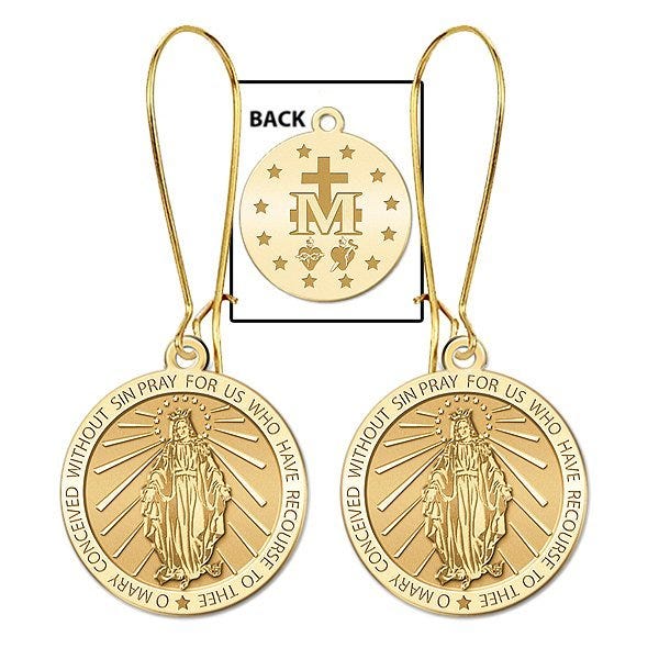 Miraculous Medal Double-Sided Earrings
