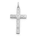 Sterling Silver Laser Designed Oval-Loop Cross Pendant