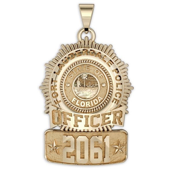 Personalized Florida Sun Ray Police Badge with Your Name, Rank, Number & Department
