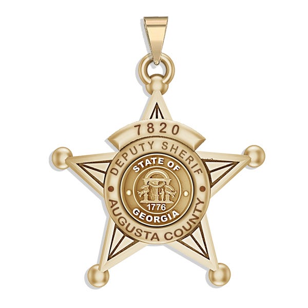 Personalized 5-Point Star Georgia Sheriff Badge with Your Dept., Rank and Number