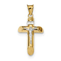 14K Two-Tone Polished Crucifix Pendant