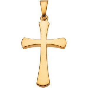 14K Yellow Gold Flared Arms Cross Pendant