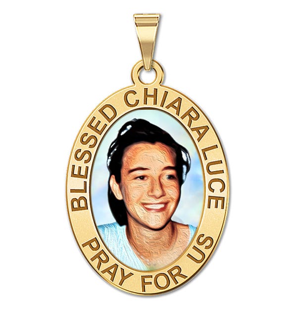 Blessed Chiara Luce Oval Religious Medal Color