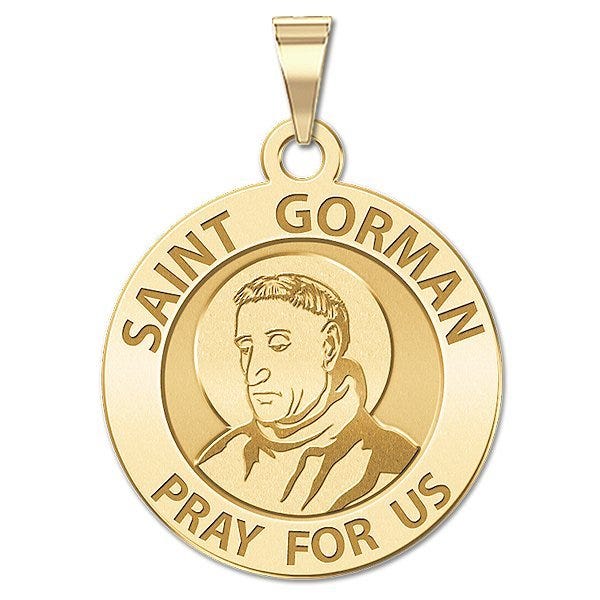 Saint Gorman Round Religious Medal