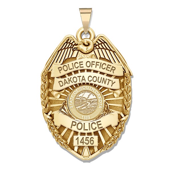 Personalized South Dakota Police Badge with Your Rank, Number & Department