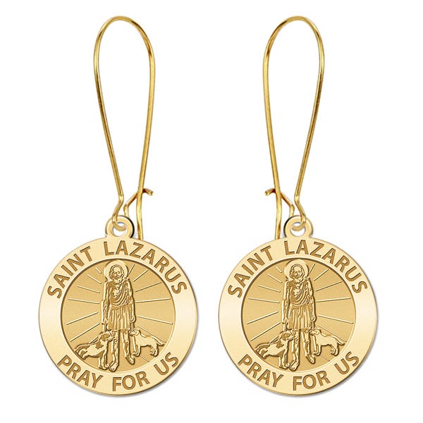 Saint Lazarus Religious Earrings