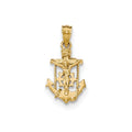 14K Polished Mariner Crucifix Pendant