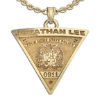 Personalized Triangle Shape State Police Badge with Your Name & Badge Number
