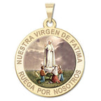 Nuestra Virgen De Fatima Round Color Medal