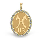 US Hanovarian Diamond Studded Horse Breed Oval Medal