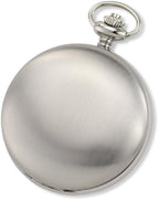 Charles-Hubert Paris Stainless Steel Satin Finish Hunter Case Mechanical Pocket Watch
