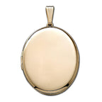 Solid 14K Yellow Gold Large Oval Photo Locket
