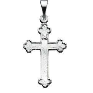 14K White Gold Cross Pendant