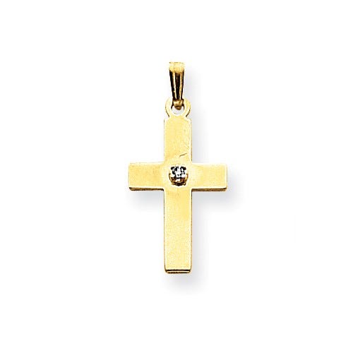 14K Gold Diamond Cross Pendant