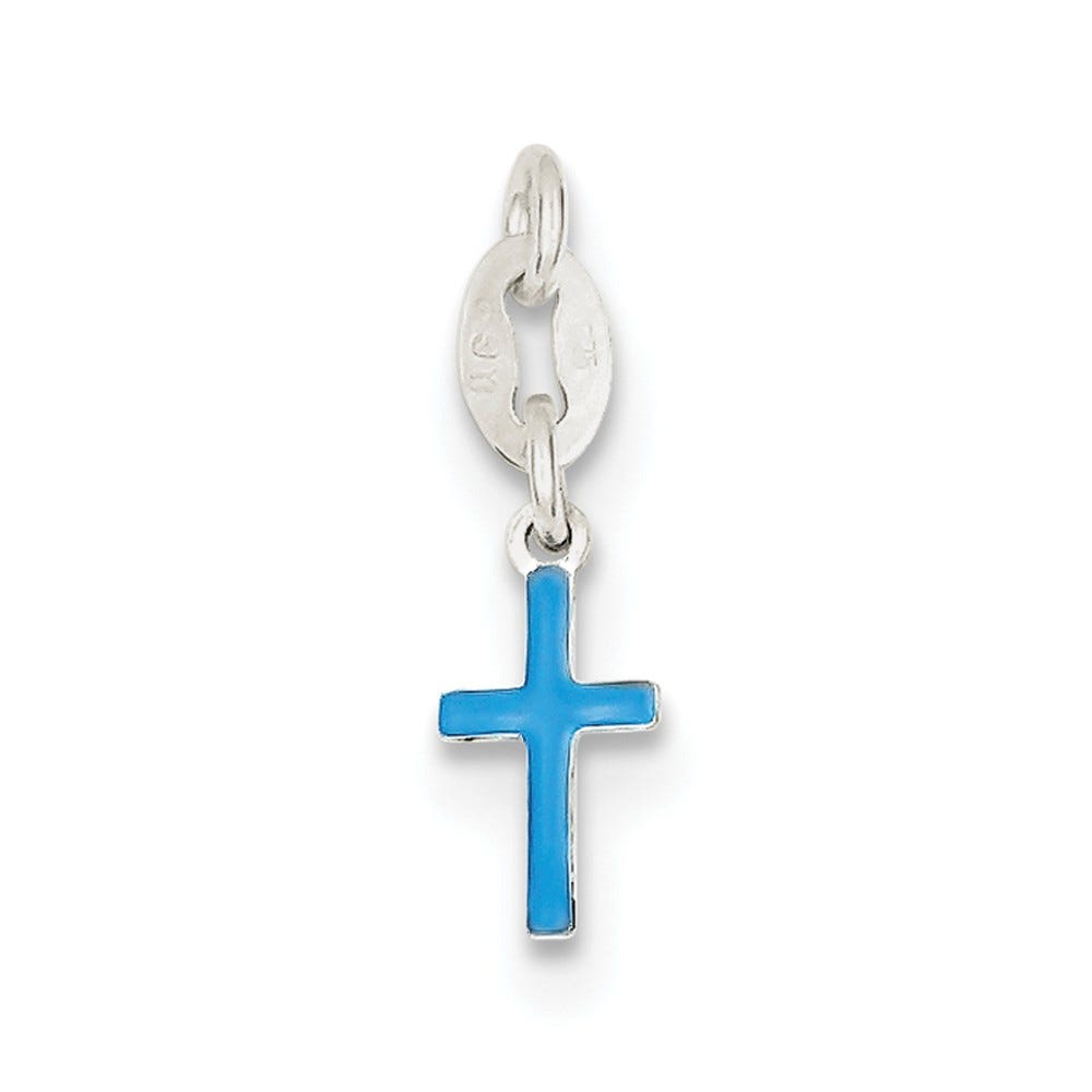 Enameled Cross Charm