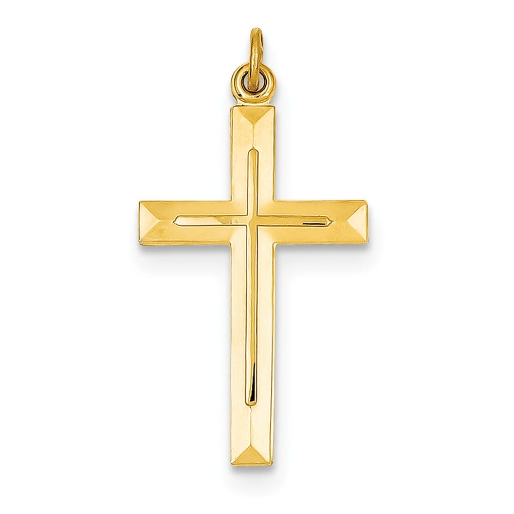 Sterling Silver And 18K Gold Plated Cross Pendant