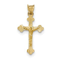 Polished Satin And Diamond-Cut Crucifix Pendant