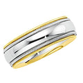 14K Two-Tone Approx. 0.22 Inch Milgrained-Edged Wedding Band