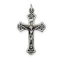 Sterling Silver Antiqued Inri Crucifix Pendant