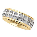 14K Two-Tone Approx. 0.28 Inch Design-Etched "Crosses" Wedding Band