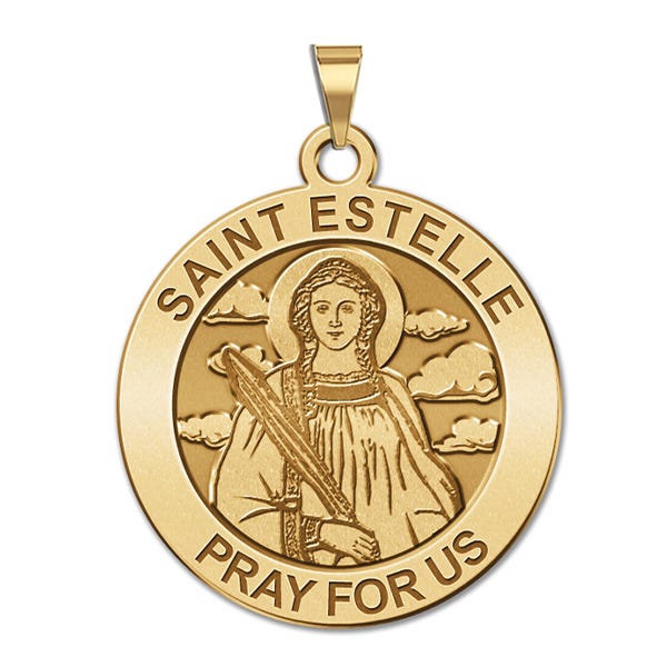 Saint Estelle Round Religious Medal