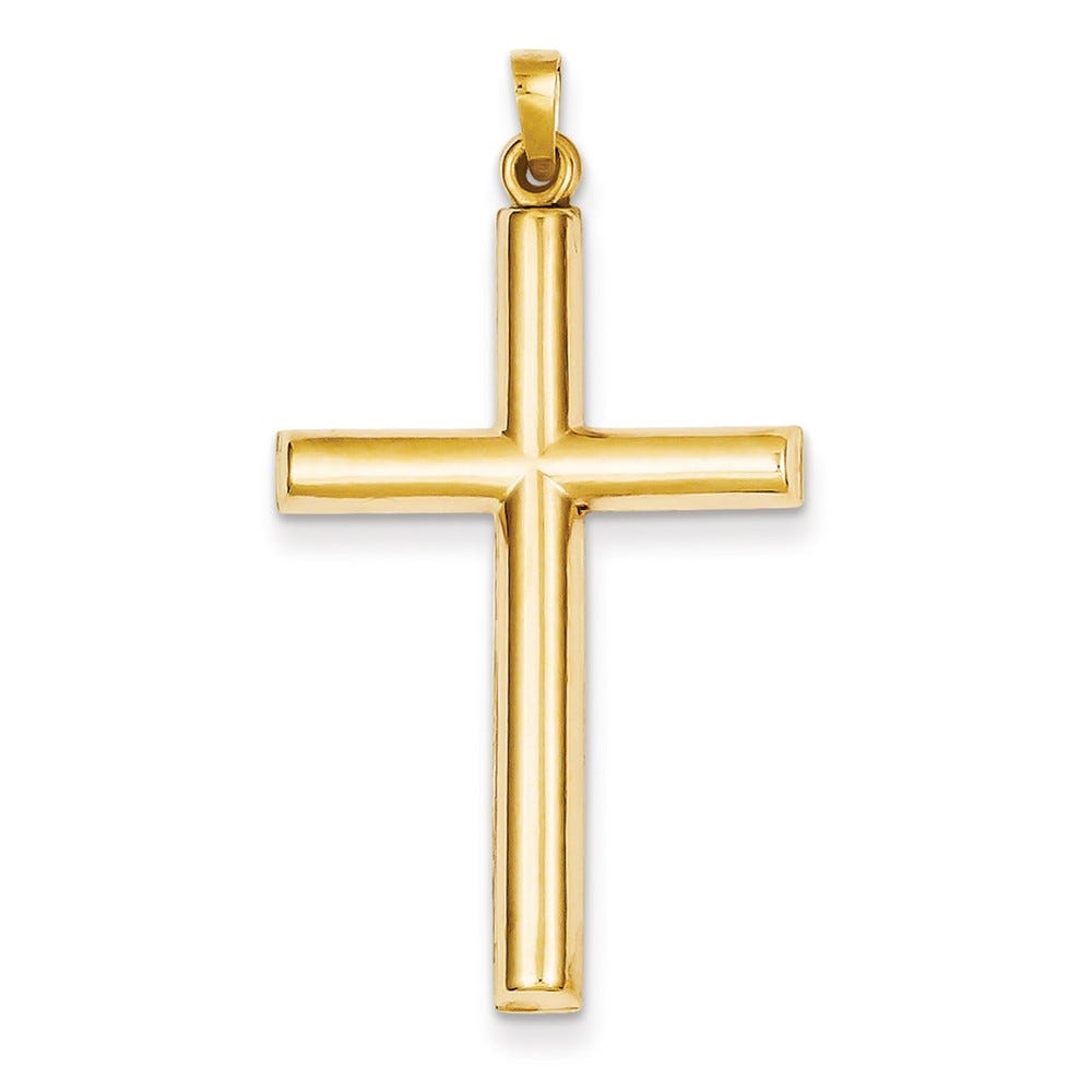 14K Hollow Long-Arm Cross Pendant