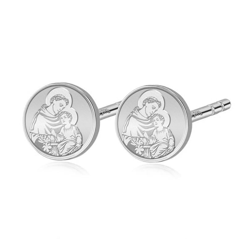 Pair Of Saint Anthony Of Padua Stud Earrings