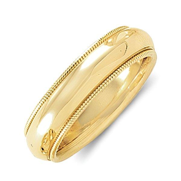 14K Yellow Gold Approx. 0.20 Inch Milgrain Comfort Wedding Band